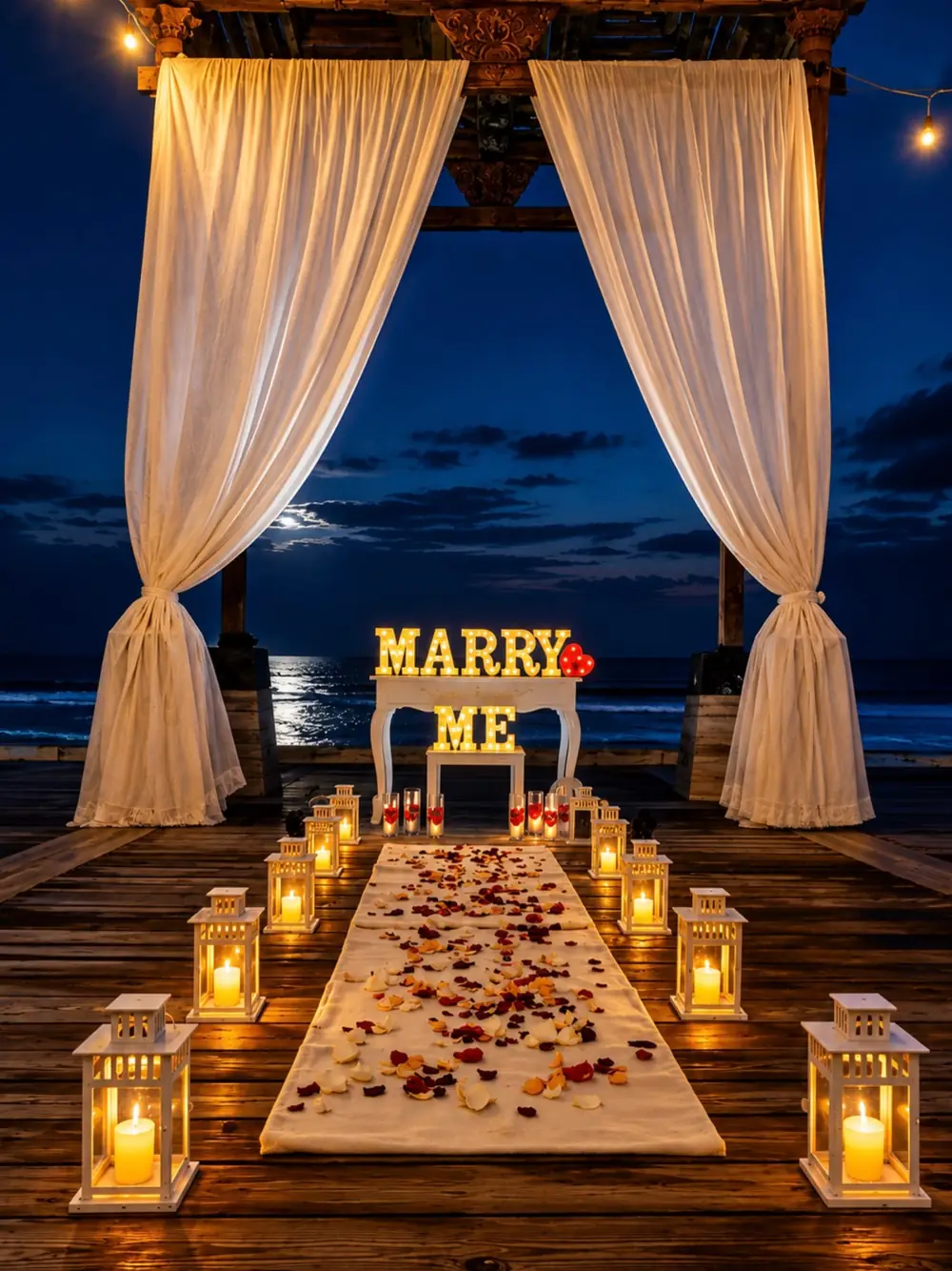 Propuesta de matrimonio en el muelle